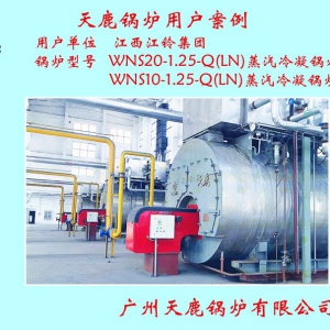 江西江鈴集團(tuán)2臺WNS20-1.25-Q(LN) 1臺WNS10-1.25-Q(LN)蒸汽冷凝鍋爐