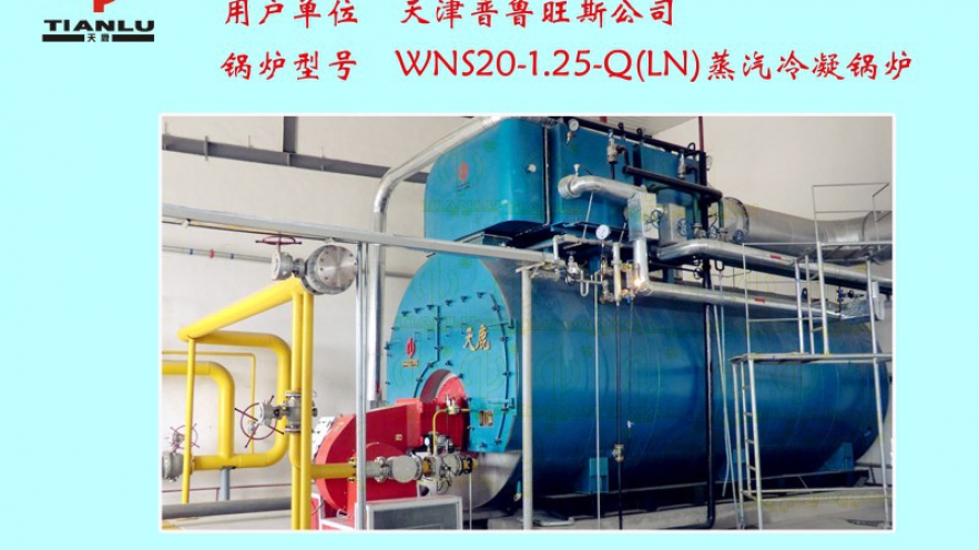 天津普魯旺斯公司1臺(tái)WNS20-1.25-Q(LN)蒸汽冷凝鍋爐